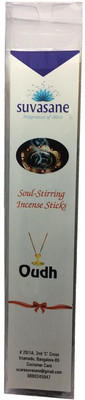 suvasane Oudh perfumed 9 inch Flora / Masala incense sticks in transparent square box Oudh(60 Units, Set of 6)