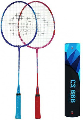 

Cosco Combo of Three, Two 'Cb 80 ' Badminton Racquet (Cover Orange/ Blue) and one Box of 'CS 666' Feather Shuttlecock (Pack of 10) (Color On Availability) - Badminton Kit
