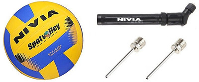 

Nivia Combo Of Three, One Spot Volleyball , One Double Action Pump and Two Needle (Color On Availability)- Volleyball Kit