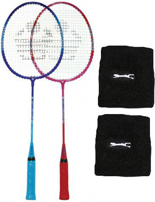 

Cosco Combo of Three, Two 'Cb 80 ' Badminton Racquet (Cover Orange/ Blue) and One Pair of Wrist Band (Color On Availability) - Badminton Kit