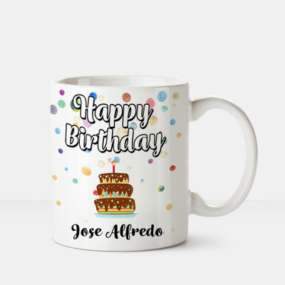 

Huppme Happy Birthday Josealfredo Printed Coffee White Ceramic Mug(350 ml), Multicolor