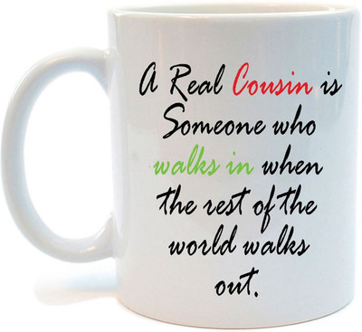 

Juvixbuy Best Ever Cousins Printed Coffee Ceramic Mug(325 ml), Multicolor