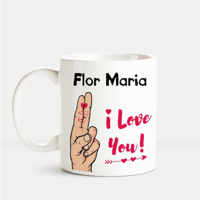 

Huppme I Love you Flor Maria printed personalized coffee mug Ceramic Mug(350 ml), Multicolor