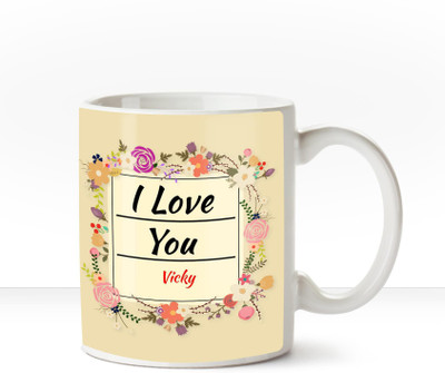 

Huppme I Love you Vicky romantic coffee mug Ceramic Mug(350 ml), White