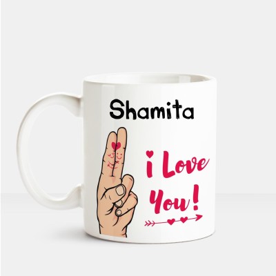 

Huppme I Love you Shamita printed personalized coffee mug Ceramic Mug(350 ml), Multicolor