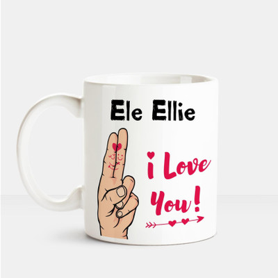

Huppme I Love you Ele Ellie printed personalized coffee mug Ceramic Mug(350 ml), Multicolor