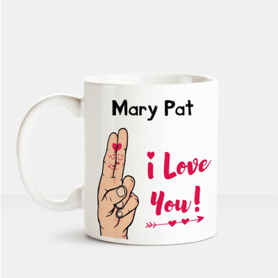 

Huppme I Love you Mary Pat printed personalized coffee mug Ceramic Mug(350 ml), Multicolor