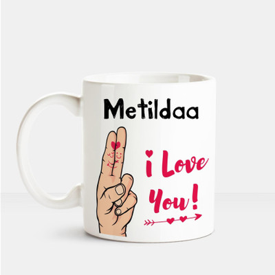 

Huppme I Love you Metildaa printed personalized coffee mug Ceramic Mug(350 ml), Multicolor