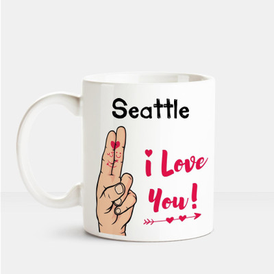 

Huppme I Love you Seattle printed personalized coffee mug Ceramic Mug(350 ml), Multicolor
