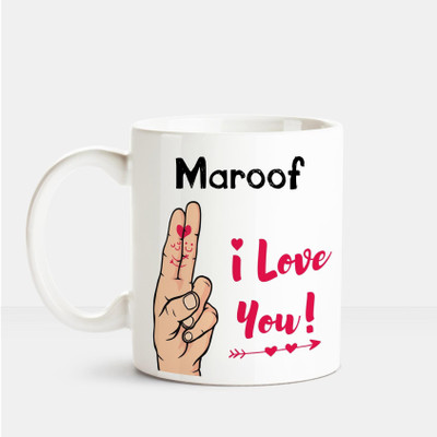 

Huppme I Love you Maroof printed personalized coffee mug Ceramic Mug(350 ml), Multicolor