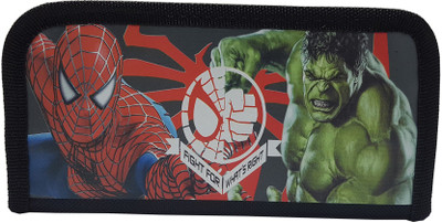

Mcnt spiderman & hulk cartoon Art Canvas Pencil Box(Set of 1, Black)