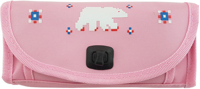 

Mcnt pink print Art Canvas Pencil Box(Set of 1, Pink)