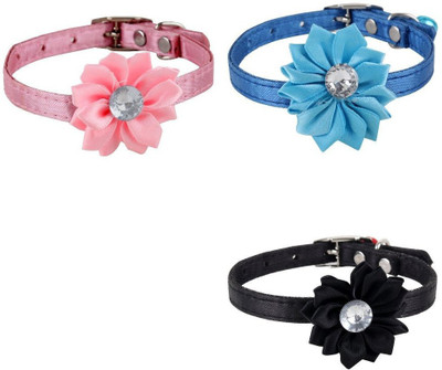 

SRI High Quality Combo Of Designer Adjustable Flower Collar For Puppy/Cat Cat Everyday Collar(, Multicolor