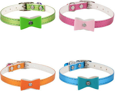 

SRI High Quality Combo Of Designer Adjustable Bow Design Collar For Puppy/Cat Cat Everyday Collar(, Multicolor