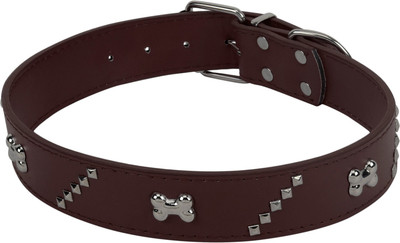 

SRI Imported High Quality Adjustable Dog Collar 1.2 Inch With Metal Rivet Studs Design Dog Everyday Collar(, Brown