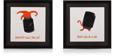 

Printed Artworks - Car in Jar | Orange Black Paper Print(10.75 inch X 10.75 inch)