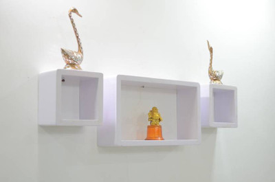 OnlinePurchas Wooden Wall Shelf Wooden Wall Shelf(Number of Shelves - 3, White)