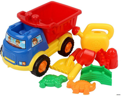Smartcraft Mini Sand Dump Truck Beach Kids Toy, Sand Mold, Hand Tools (Included 8 Pieces) (Colors May Vary)