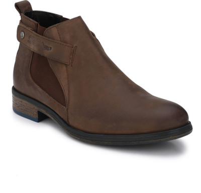 

Delize Genuine Leather low Ankle Boots For Men(Brown
