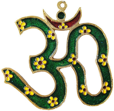 

DivyaMantra Divya Mantra Om Wall Hanging for Good luck and Fortune Decorative Showpiece - 22 cm(Aluminium, Green)