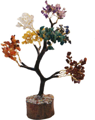 

DivyaMantra Feng Shui Seven Chakra Natural Multicolor Healing Gemstone Crystal Bonsai Fortune Tree for Good Luck, Wealth & Prosperity Decorative Showpiece - 25 cm(Wooden, Multicolor)