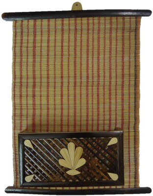 

STE •3 IN 1 QUALITY •LETTER HOLDER Decorative Showpiece - 15 cm(Bamboo, Brown)