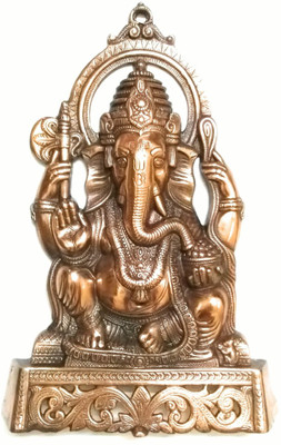 

HOUZZPLUS Handicraft Metal God Ganesh / Ganesha Wall Hanging idol Decor Showpiece Gift Decorative Showpiece - 40 cm(Aluminium, Brown)