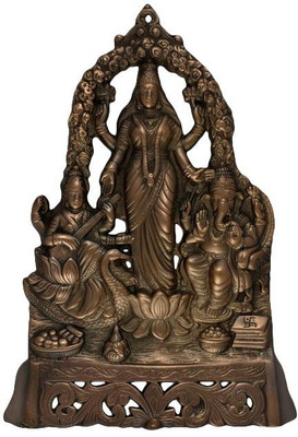 numeroastro Handcrafted Shri Laxmi,Ganesh & Saraswati Ji Idol Wall Hanging Decorative Showpiece  -  37 cm(Copper, Copper)