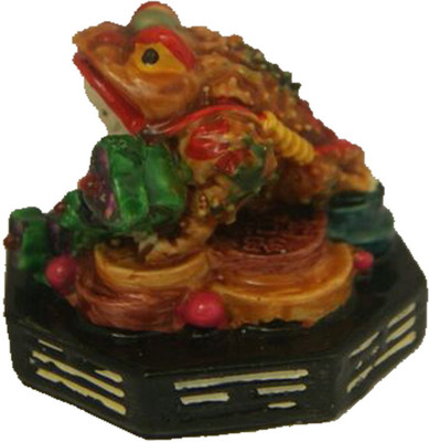 

DivyaMantra Feng Shui King Money Toad Three Legged Frog Chan Chu on Wealth For Prosperity Financial Business Good Luck Decorative Showpiece - 4.5 cm(Polyresin, Multicolor)