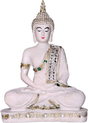 

Heeran Art Vastu Fangshui Religious Idol of Lord Gautama Buddha Statue Decorative Showpiece - 24 cm(Microfibre, White)