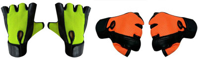 

Cp Bigbasket Premium Quality Netted with Wrist Support With No Sweat Gym & Fitness Gloves (Free Size, Green, Orange)