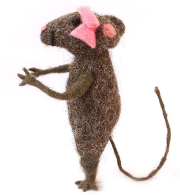 

De Kulture Works Minnie Mouse Soft Toy and Showpiece I handmade Needle Felted Mini Mouse Hanging Toy I Home & Garden Decor, Car Decor I 2*2*4 LWH (Inches) - 10.16 cm(Brown)