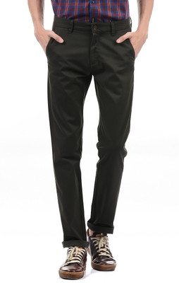 Arrow Sport Regular Fit Men Green Trousers