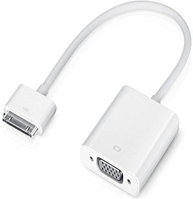 

LipiWorld TV-out Cable 30 Pin Dock Connector to VGA Monitor TV Cable Adapter Converte for iPad/iPad2/iPad3/iPhone 4,4S/iPod(White, For iPad)