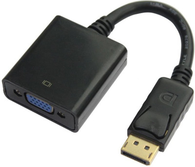 

LipiWorld TV-out Cable DisplayPort DP Male to VGA Female Video Converter Adapter Cable for PC Laptop TV(Black, For Laptop)