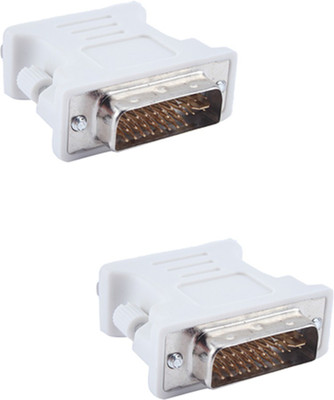 

LipiWorld TV-out Cable (Pack-2) DVI 24+5 male to vga 15 pin female convertor/adapter for dual monitor display(White, For Laptop)