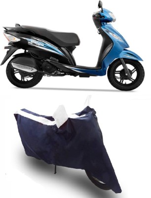 Flipkart SmartBuy Two Wheeler Cover for TVS(Wego, White, Blue)