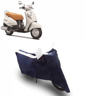 Flipkart SmartBuy Two Wheeler Cover for Suzuki(Access SE, White, Blue)