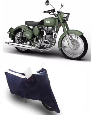 Flipkart SmartBuy Two Wheeler Cover for Royal Enfield(Battle Green, White, Blue)