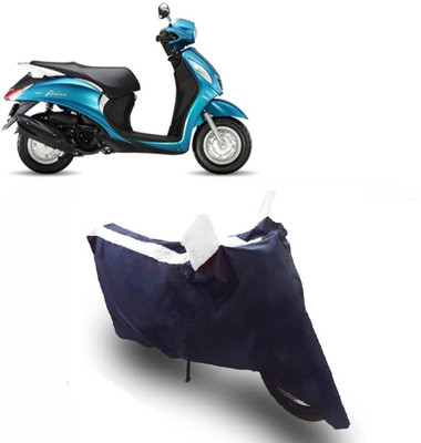Flipkart SmartBuy Two Wheeler Cover for Yamaha(Fascino, White, Blue)