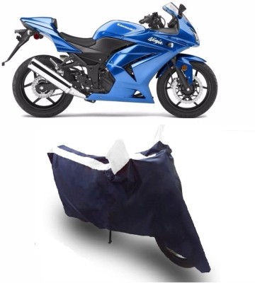 Flipkart SmartBuy Two Wheeler Cover for Kawasaki(Ninja 250, White, Blue)