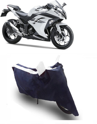 Flipkart SmartBuy Two Wheeler Cover for Kawasaki(Ninja 300, White, Blue)
