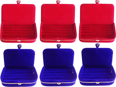

Funkroo combo deal 3pc red ring box & 3pc blue ring vanity box Makeup Vanity Box(Multicolor)