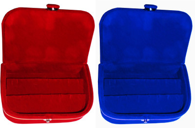 

Funkroo Combo red earring box and blue ear ring folder vanity case Makeup Vanity Box(Multicolor)