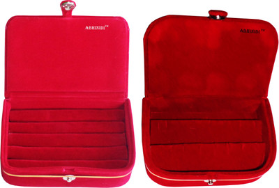 

Funkroo combo deal red ring box & red earring vanity box Makeup Vanity Box(Multicolor)