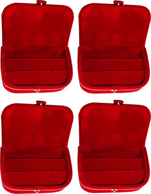 

Funkroo maroon earring box ear ring vanity folder Pack of 4 Makeup Vanity Box(Maroon)