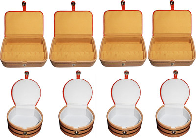 

Funkroo Combo 4 pc ear ring box and 4 pc bangle box jewelry vanity case Makeup Vanity Box(Multicolor)
