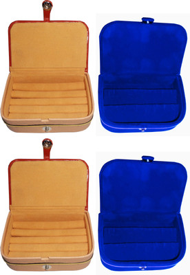 

Funkroo combo deal 2pc blue ring box & 2pc blue earring vanity box Makeup Vanity Box(Multicolor)