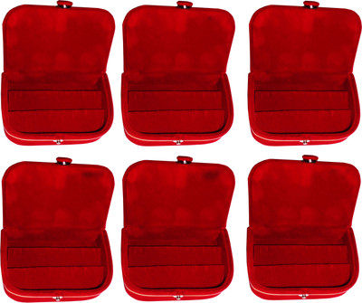 

Funkroo maroon earring box ear ring vanity folder Pack of 6 Makeup Vanity Box(Maroon)