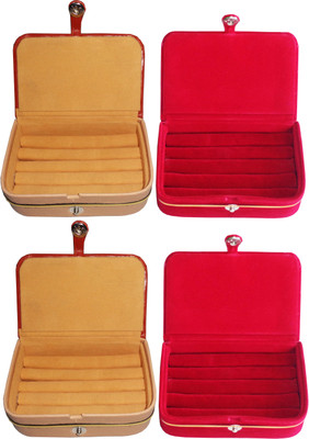 

Funkroo combo deal 2pc red ring box & 2pc brown ring vanity box Makeup Vanity Box(Multicolor)